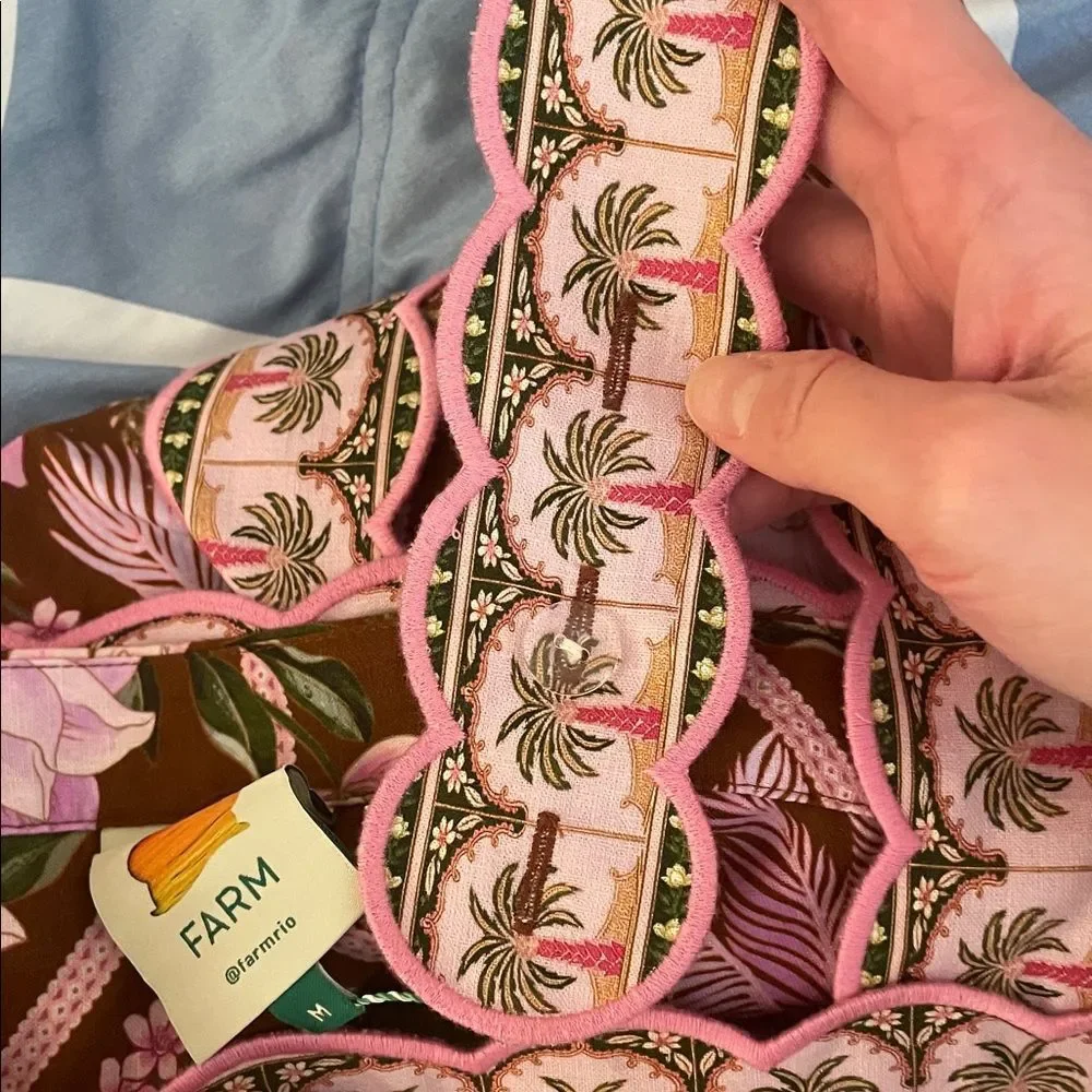 NWT Farm Rio Palm Dream Pleated Romper Palm Dream Women Size S - Picture 12 of 15